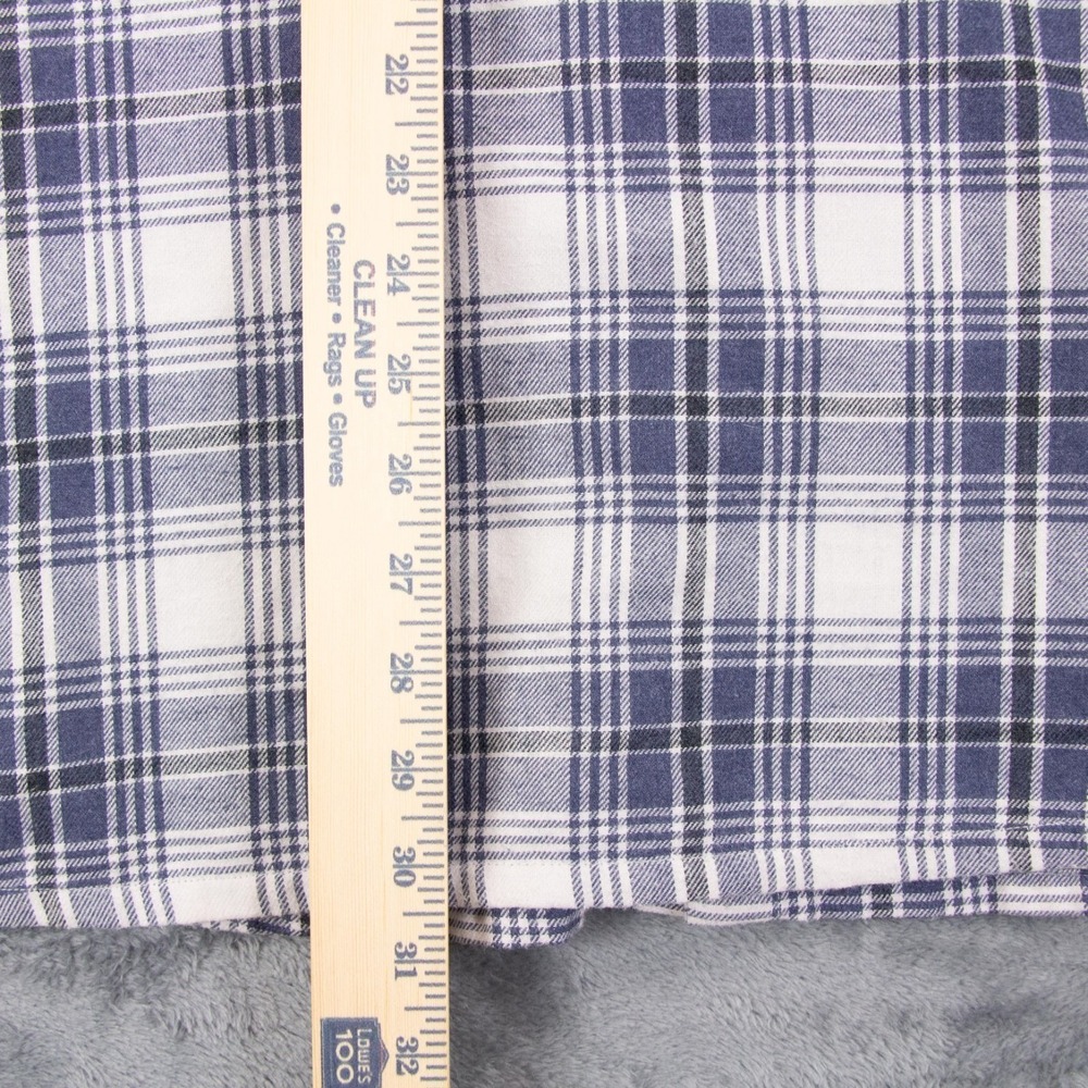 Roark Mens XL‎ Classic Fit Blue White Plaid Flannel Long Sleeve Shirt Cotton - Picture 7 of 15